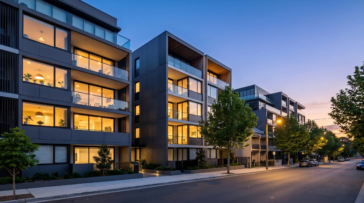 Modern Sydney investment apartments at dusk
